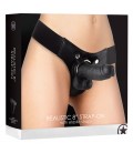 STRAP-ON REALISTA DE COURO OUCH! 8 POLEGADAS PRETO