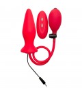 PLUG ANAL INFLABLE VIBRATORIO DE SILICONA OUCH! ROJO