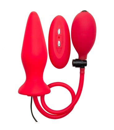 PLUG ANAL INFLABLE VIBRATORIO DE SILICONA OUCH! ROJO