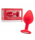 PLUG ANAL DIAMOND BUTT PLUG GRANDE ROJO