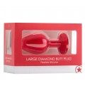 PLUG ANAL DIAMOND BUTT PLUG GRANDE ROJO