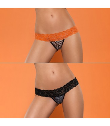 OBSESSIVE LACEA 2 THONG PACK BLACK AND ORANGE