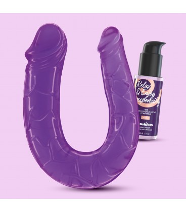 DEEP DIVER DILDO DOBLE CON LUBRICANTE ANAL 50ML CRUSHIOUS MORADO