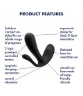 ESTIMULADOR DO PONTO-G E ANAL TOP SECRET + COM APP SATISFYER PRETO