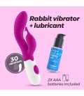 CRUSHIOUS GUMMIE RABBIT VIBRATOR PURPLE WITH WATERBASED LUBRICANT INCLUDED