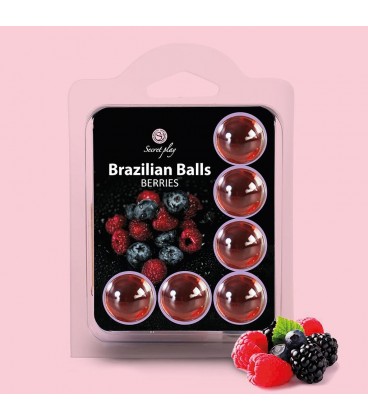 BOLAS LUBRICANTES BESABLES BRAZILIAN BALLS SABOR A FRUTAS DEL BOSQUE 6 x 4GR